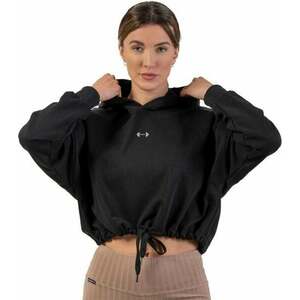 Nebbia Loose Fit Crop Hoodie Iconic Black XS-S Hanorac pentru fitness imagine