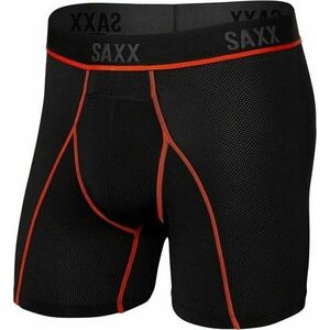 SAXX Kinetic Boxer Brief Black/Vermillion XL Lenjerie de fitness imagine