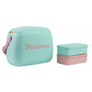 Polarbox Summer Retro Cooler Bag Pop Verde Rosa 6 L imagine