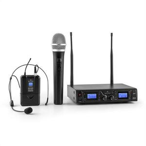 Malone Duett Pro V3, Set microfon fără fir UHF cu 2 canale, gamă de 50 m imagine