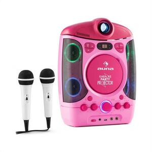 Auna KARA PROJECTURA, sistem karaoke cu proiector, spectacol de lumini cu LED-uri, roz imagine