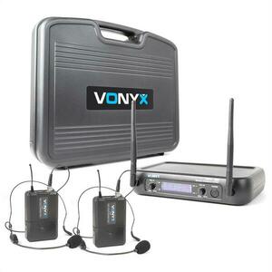 Vonyx WM73H, sistem de microfon fără fir, 2 canale, 2 X set de microfon pentru cap imagine