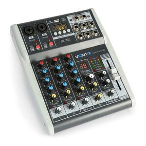 Vonyx VMM-K402, pult de mixaj cu 4 canale, bluetooth, interfață audio USB imagine
