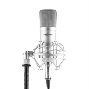 OneConcept Mic-700, microfon de studio, Ø 34 mm, uni spin, protectie impotriva vantului, XLR, argintiu imagine