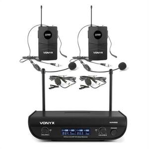 Vonyx WM82B Digital, sistem de microfone wireless UHF cu 2 canale, 2 x căști microfon portabile, 50 m, valiză imagine