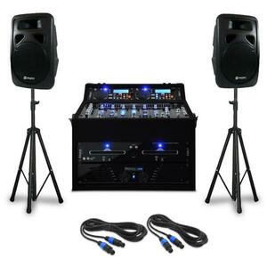 Electronic-Star DJ PA Set "Punch Line" pentru 300 de persoane 1200W Mixer USB imagine