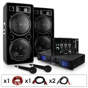 Electronic-Star DJ SET "DJ-20.1" Amplificator PA, PA box micro-cablu 2000 W imagine