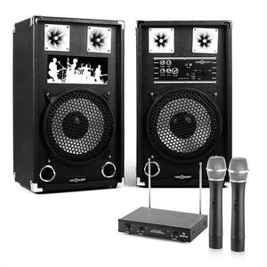 Electronic-Star PA Karoke Set 3x8 "pereche de boxe cu microfon imagine