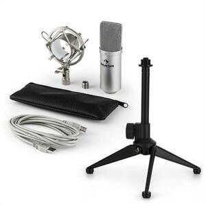 Auna MIC-900S V1, set de microfon usb, microfon condensator argintiu + suport de masă imagine