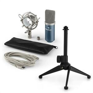 Auna MIC-900BL V1, set de microfon usb, microfon condensator albastru + suport de masă imagine