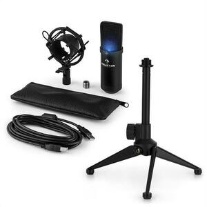 Auna MIC-900B-LED V1, set de microfon usb, microfon condensator negru + suport de masă imagine