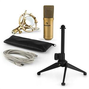 Auna MIC-900G V1, set de microfon usb, microfon condensator auriu + suport de masă imagine
