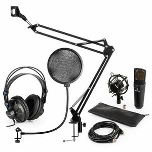 Auna MIC-900B, set de microfon USB, kit de microfon condensator V4 + braț de microfon, filtru pop imagine