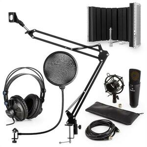 Auna MIC-900B, set de microfon USB, kit de microfon condensator V5 + braț de microfon, filtru pop, panou de absorpție pentru microfon imagine