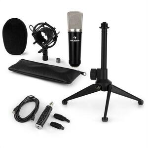 Auna CM003, set de microfon V1, microfon condensator, convertor USB, suport de microfon imagine