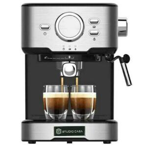 Espressor manual Studio Casa Duette Espresso & Cappuccino, 850 W, 15 Bari, 1.5 L (Negru/Argintiu) imagine