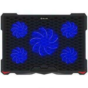 Cooler laptop Tellur Basic, 17inch, 5 ventilatoare, LED, 2xUSB, Negru imagine