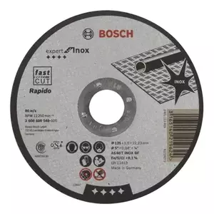 Disc taiere inox Bosch 2608600549, 125 mm diametru, 1 mm grosime imagine
