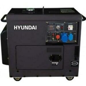 Generator curent electric HYUNDAI DHY8601SE, 6000 W, Monofazat, Diesel (Negru) imagine