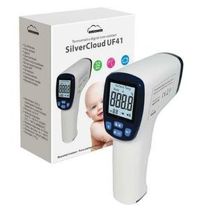 Termometru digital SilverCloud UF41, tehnologie infrarosu, non-contact, atentionare vocala (Alb) imagine