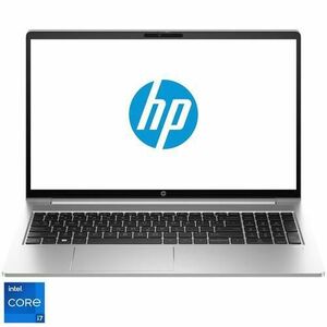 Laptop HP ProBook 450 G10, Procesor Intel Core i7-1355U 10-Core (1.7GHz, up to 5.0GHz, 12MB), 15.6inch FHD, NVIDIA RTX 2050 @4GB GDDR6, 16GB DDR4, SSD, 512GB PCIe NVMe, Free DOS, Argintiu imagine