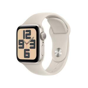 Smartwatch Apple Watch SE (2023) GPS, Retina LTPO OLED Capacitive touchscreen 1.57inch, Bluetooth, Wi-Fi, Bratara Silicon S/M, Carcasa Aluminiu 40mm, Rezistent la apa (Bej) imagine