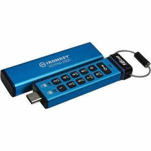 Memorie USB Kingston IronKey Keypad 200C, 16GB, USB-C (Albastru) imagine