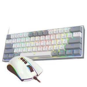Kit Tastatura si Mouse Redragon Gaming Dynamic Duo, Iluminare RGB, USB (Alb/Gri) imagine