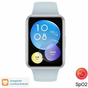 Ceas smartwatch Huawei Watch Fit 2, Silicone Strap, Isle Blue imagine