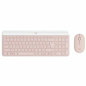 Kit tastatura + mouse wireless Logitech MK470, Slim, layout US INTL, Rose imagine