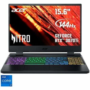 Laptop Gaming Acer Nitro 5 AN515-58 cu procesor Intel® Core™ i7-12700H pana la 4.70 GHz, 15.6 Full HD, IPS, 144Hz, 16GB, 1TB SSD, NVIDIA® GeForce RTX™ 3070 Ti 8GB GDDR6, No OS, Black imagine