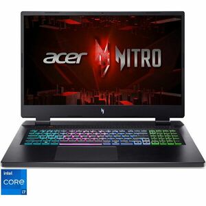 Laptop Gaming Acer Nitro 17 AN17-51 cu procesor Intel® Core™ i7-13700H pana la 5.0 GHz, 17.3, QHD, IPS, 165Hz, 16GB DDR5, 1TB SSD, NVIDIA® GeForce RTX™ 4060 8GB GDDR6, No OS, Black imagine