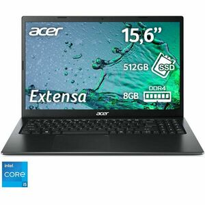 Laptop Acer Extensa 15 EX215-54 cu procesor Intel® Core™ i5-1135G7 pana la 4.20 GHz, 15.6'', Full HD, 8GB DDR4, 512GB SSD, Intel® Iris® Xe Graphics, No OS imagine