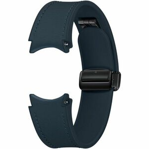 Curea smartwatch D-Buckle Hybrid Eco-Leather Band pentru Galaxy Watch6, Normal (M/L), Indigo\ imagine