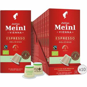 Set 10 x Cafea capsule Julius Meinl Espresso Delizioso BIO Fair Trade, compatibile Nespresso, 100% biodegradabile, 100 capsule, 560g imagine