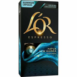 Capsule cafea L'OR Espresso Papua Noua Guinee, intensitate 7, 10 bauturi x 40 ml, compatibile cu sistemul Nespresso® , 10 capsule aluminiu imagine