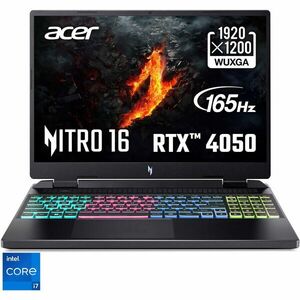 Laptop Acer Nitro 16 AN16-51-70QL cu procesor Intel® Core® i7-13620H pana la 4.9GHz, 16, WUXGA, 165Hz, IPS, 16 GB DDR5, 1TB SSD, NVIDIA® GeForce RTX™ 4050 6GB GDDR6, No OS, Black imagine