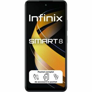 Telefon Mobil Infinix Smart 8 Dual Sim 3GB 64GB 4G Timber Black imagine