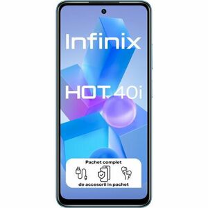 Telefon Mobil Infinix Hot 40i Dual Sim 4GB 128GB 4G Palm Blue imagine
