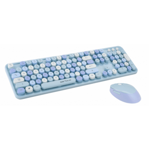 Kit wireless tastatura + mouse Serioux Retro, albastru imagine