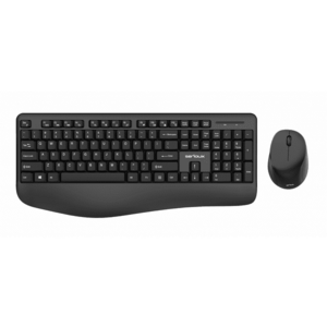 Kit wireless tastatura + mouse Serioux, office, design ergonomic, negru imagine