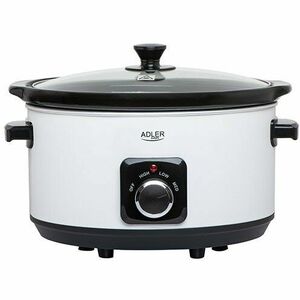 Multicooker AD6431W, Slow cooker, 290 W, 5.8 L, 3 Viteza De Cald, Sticla Capac, Ceramica/Inox, Rosu/Negru imagine
