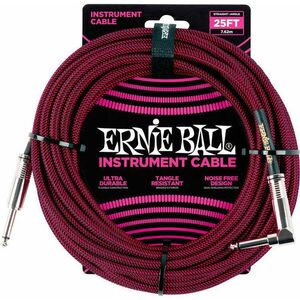 Ernie Ball P06062 Negru-Roșu 7, 5 m Drept - Oblic imagine