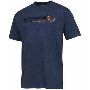 Savage Gear Tricou Signature Logo T-Shirt Blue Melange S imagine