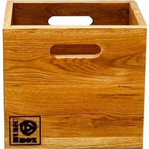 Music Box Designs 7 inch Vinyl Storage Box- ‘Singles Going Steady' Oiled Oak Cutia Cutie pentru înregistrări LP imagine