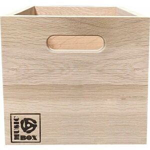 Music Box Designs 7 inch Vinyl Storage Box- ‘Singles Going Steady' Natural Oak Cutia Cutie pentru înregistrări LP imagine