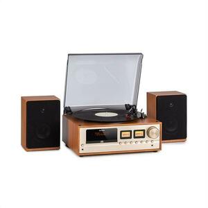 Auna Oxford Retro Stereo System DAB + / FM, funcție BT, funcție de vinil CD AUX-In, culoarea șampaniei imagine