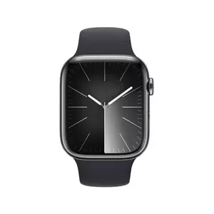 Smartwatch Apple Watch 9 GPS + Cellular 45mm Carcasa Graphite Stainless Steel Bratara Midnight Sport - M/L imagine