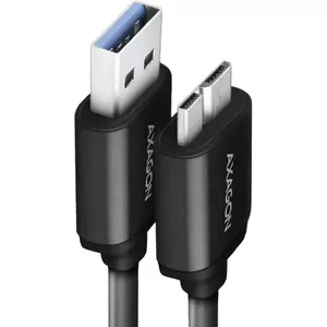 Cablu Axagon BUMM3-CM10AB Micro USB-B la USB-A 1m 3A Impletit Black imagine