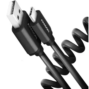 Cablu Axagon BUCM-AM10TB USB-C la USB-A 0.6m 3A Twister Black imagine
